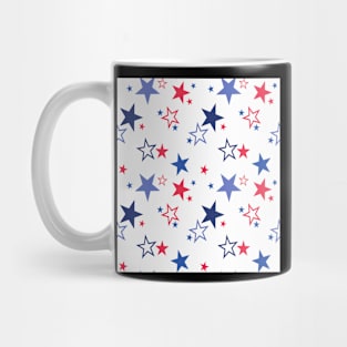 Seamless Pattern with Patriotic Stars. National Colors of the United States. Mug